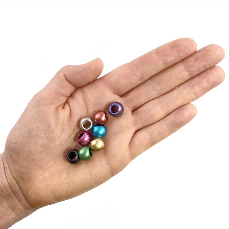 Craft Making Shop 400 Acrylic Large Hole Beads for Crafts 10mm x 12mm Acrylic Barrel Beads with 5.7mm Large Hole in Matte Multicolor Assortment, 400 Count - Image 2